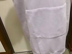 Locked Door Tease: Asian Woman Gives Fast BJ Until She Squirts
