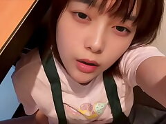 Masturbating Japanese Internet Cafe Employee
